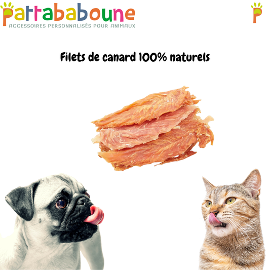 Filets de canard 100% naturels pour chien et chat - Sachet de 100 g