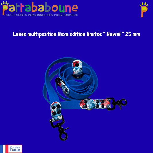 Laisse multiposition en hexa édition limitée "Hawai" 25 mm