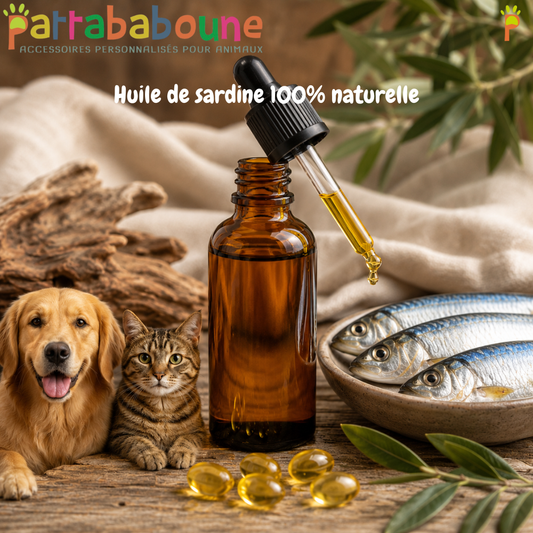 Huile de sardine 100% naturelle pour chiens & chats