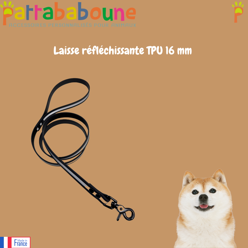 Laisse réfléchissante personnalisée - TPU 16 mm