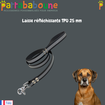 Laisse réfléchissante personnalisée - TPU 25 mm