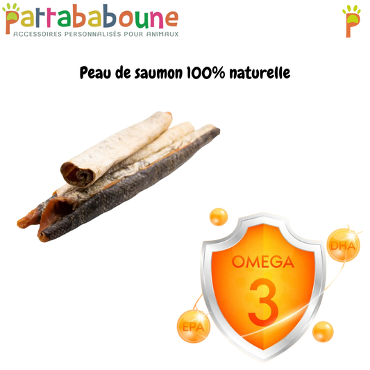 Peau de saumon 100% naturelle - Pour chien, chat et furet