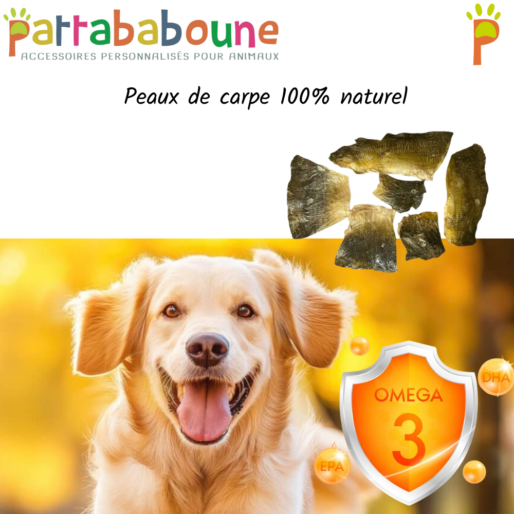 Peaux de carpe pour chien et chat 100 % naturelles
