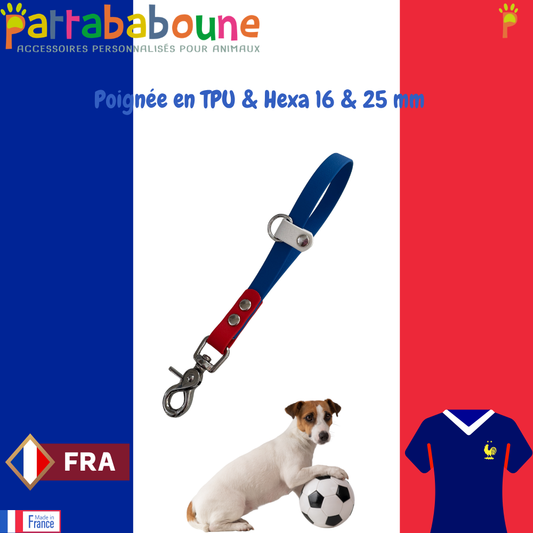 Poignée personnalisée en hexa & TPU 16 mm - Édition bleu, blanc & rouge