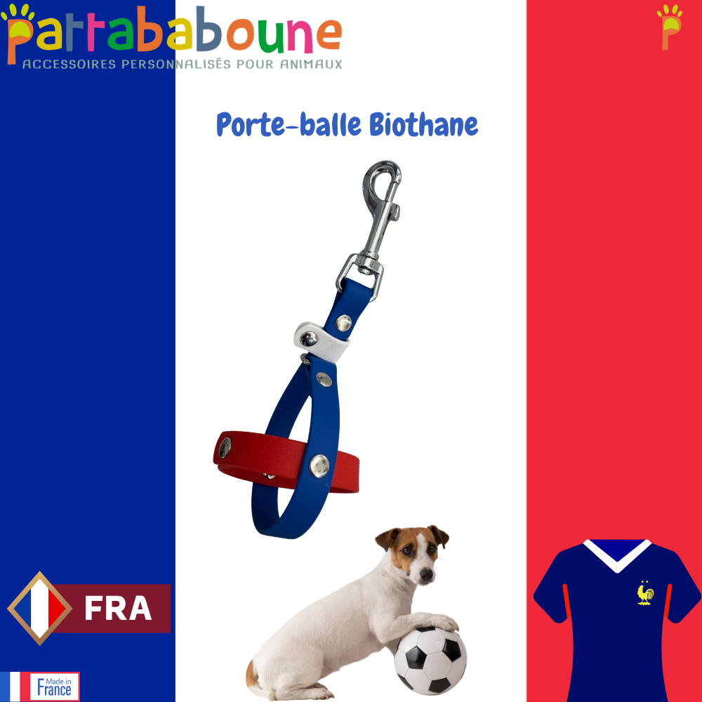 Porte-balle personnalisé pour chien en biothane 16 mm