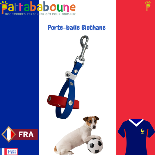Porte-balle personnalisé pour chien en biothane 16 mm