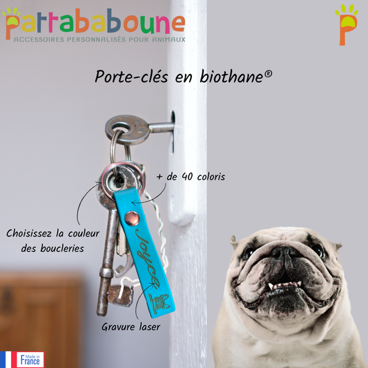Porte-clés personnalisé en biothane 16 mm