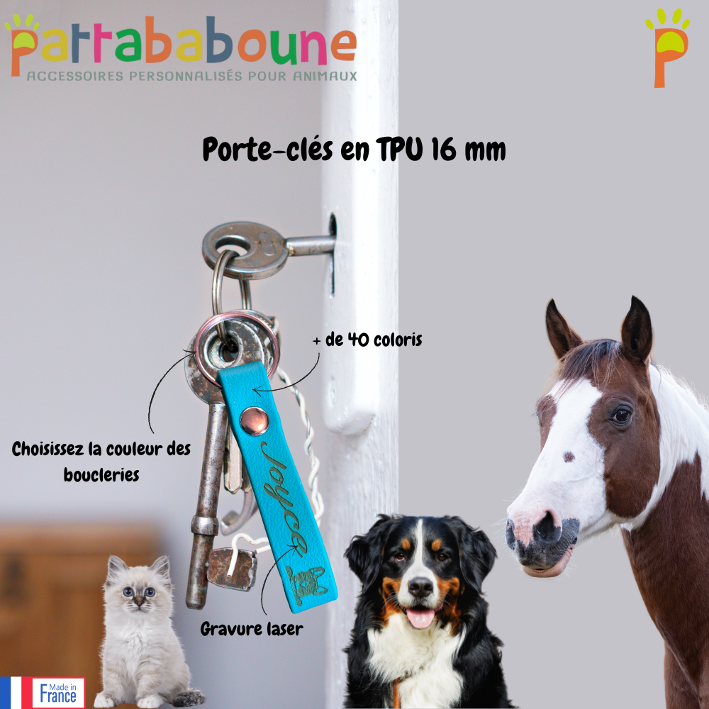 Porte-clés personnalisé en TPU 16 mm