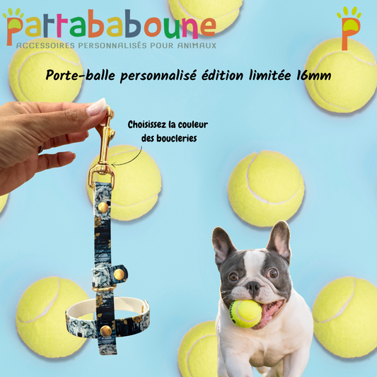 Porte-balle personnalisé pour chien en biothane imprimé UV - Édition limitée 16 mm