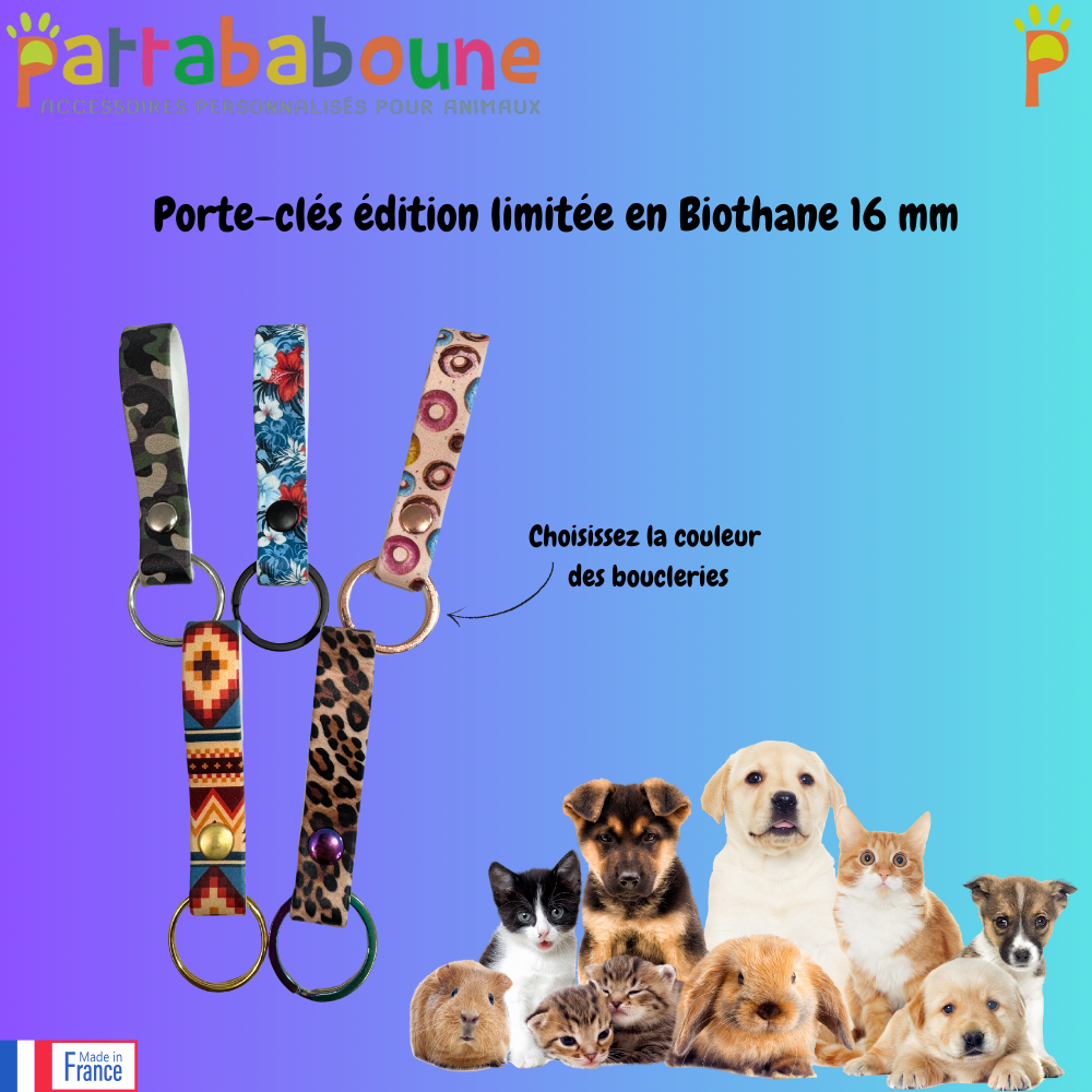 Porte-clés édition limitée en biothane 16 mm