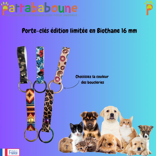Porte-clés édition limitée en biothane 16 mm