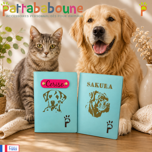 Protège carnet de santé personnalisé pour chien et chat - Fabriqué en France