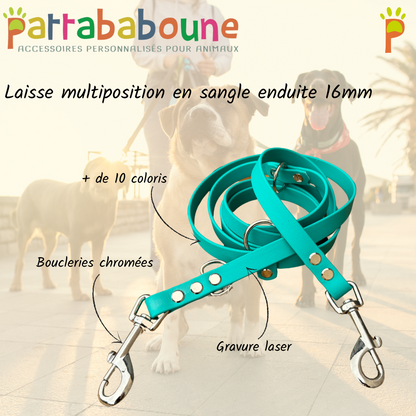 Laisse multiposition personnalisée en TPU 16 mm