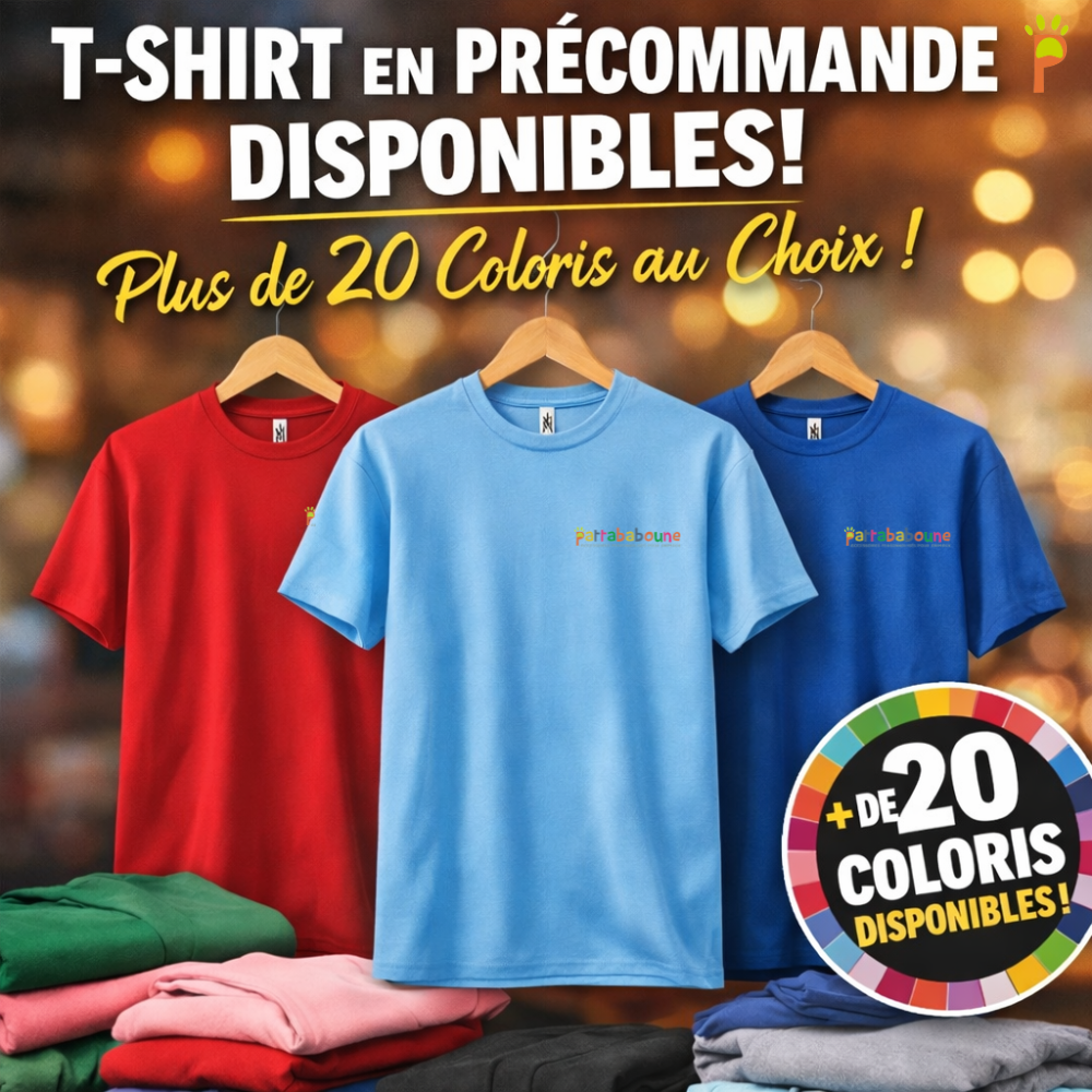 T-shirt manches courtes unisexe Pattababoune - Précommande 100% coton